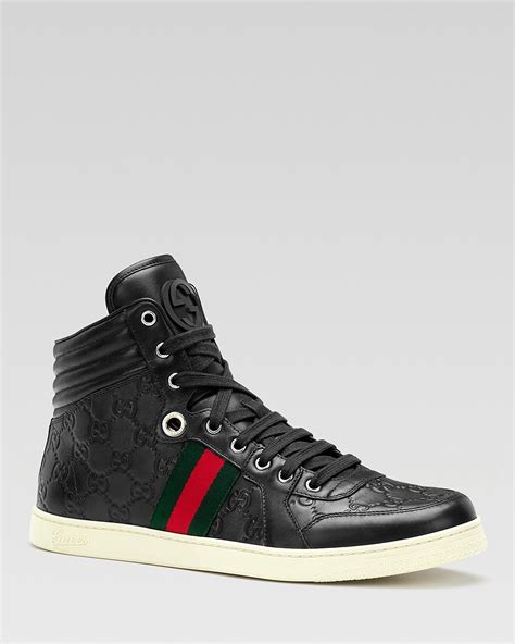 gucci suede web sneakers|Gucci leather high top sneaker.